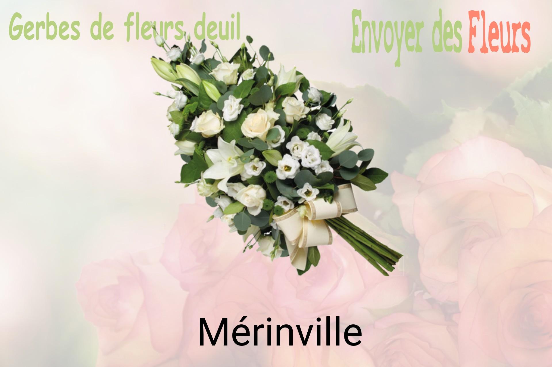 Gerbe de fleurs de deuil livrée à Mérinville
